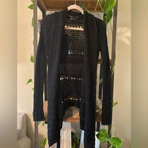 Lucky Brand Knit Black Sweater Size: x-Small